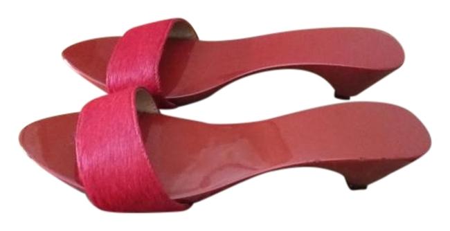 Hermes Red Rare Lacquer Pony Hair Sandals    