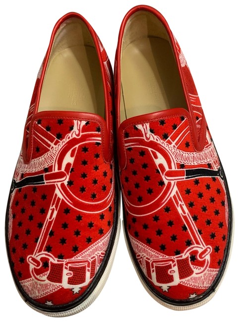 Hermes Red Slip Ons Sneakers    