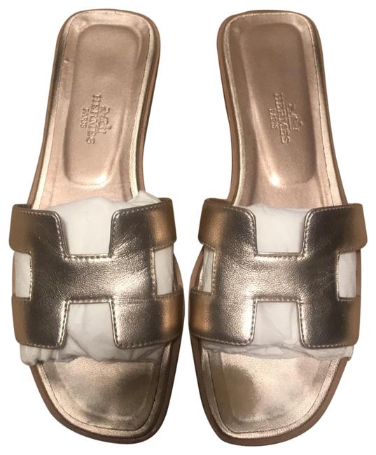 Hermes Rose Gold Oran Sandals    