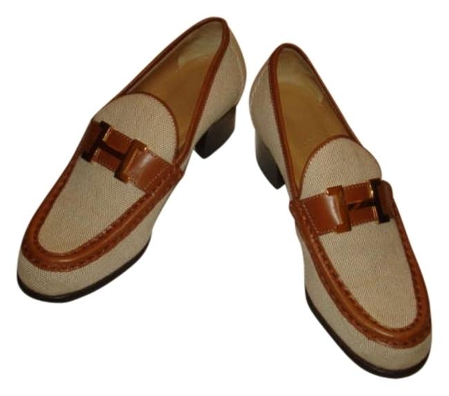 Hermes TanBrown Loafers Flats    