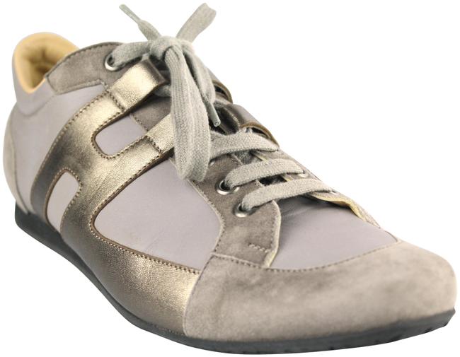 Hermes Taupe Suede and Leather Low Top Sneakers  US  