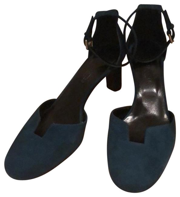 Hermes Teal Low Heel Pumps      