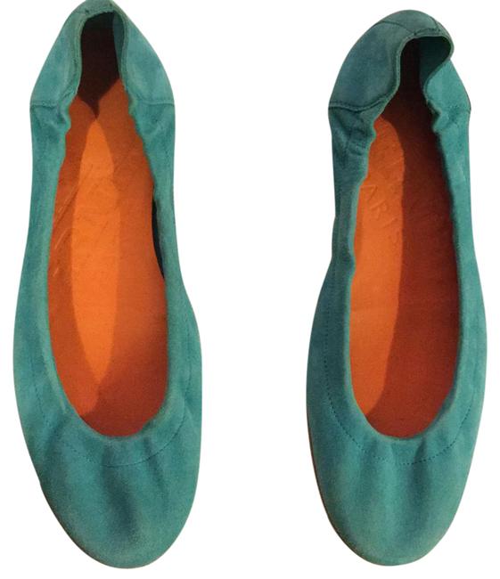 Hermes Teal Suade Flats    
