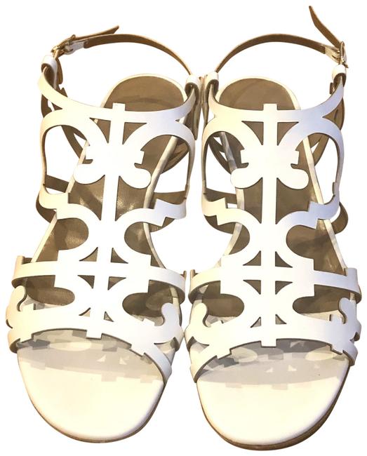 Hermes White Karlotta Cut Out Sandals      