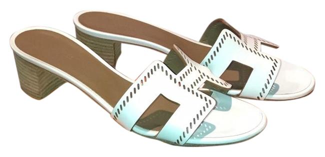 Hermes White Oasis Sandals      