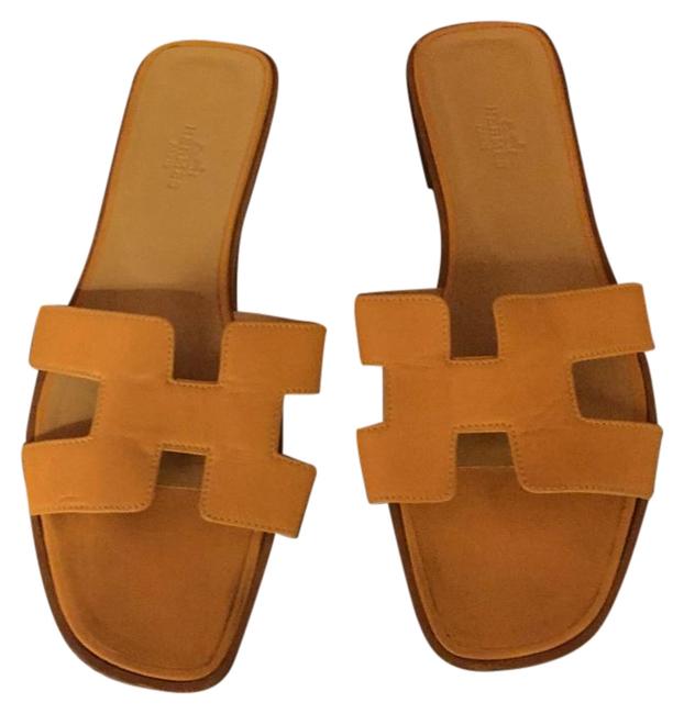 Hermes Yellow Oran Sandals    