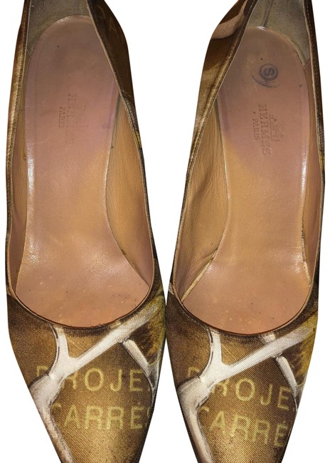 Hermes Yellow Vintage Heels Pumps     Wide C, D