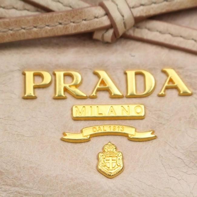 Prada Pink Shining Light PinkBeige Leather Cross Body Bag