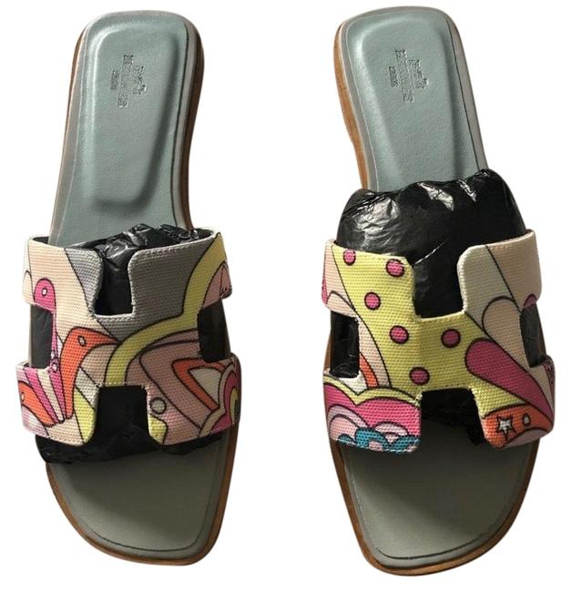 Hermes Multi Colored Oran Sandals    