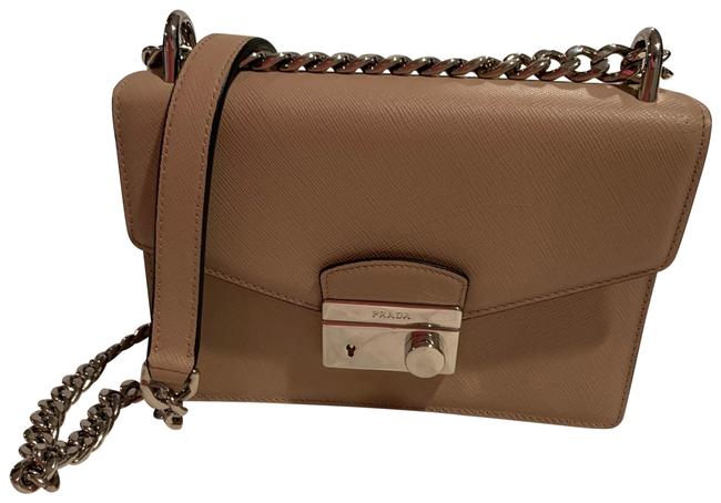 Prada 1bd072 Nude Saffiano Leather Cross Body Bag
