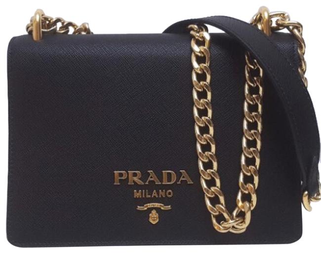Prada Lux 1bd133 Black Saffiano Cross Body Bag