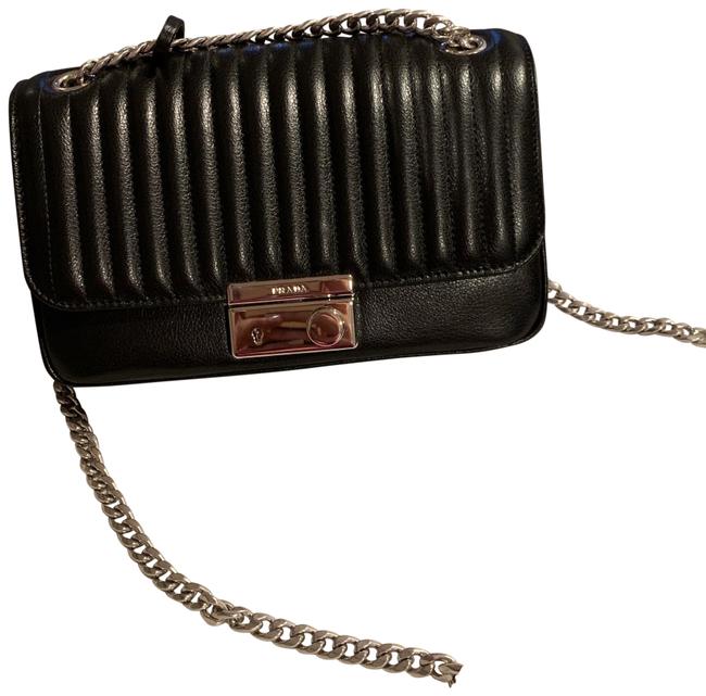 Prada 1bd147 Black Glace Calf Cross Body Bag