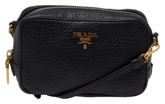 Prada 1n1674 Small 40880 Black Leather Cross Body Bag
