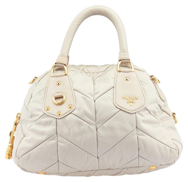 Prada 2 way Quilted 55582 Grey Nylon Cross Body Bag