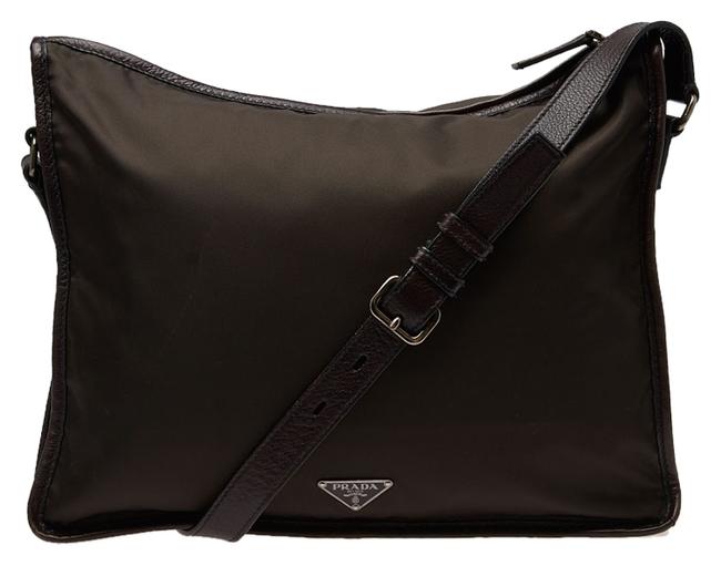 Prada 42582 Brown Nylon Cross Body Bag