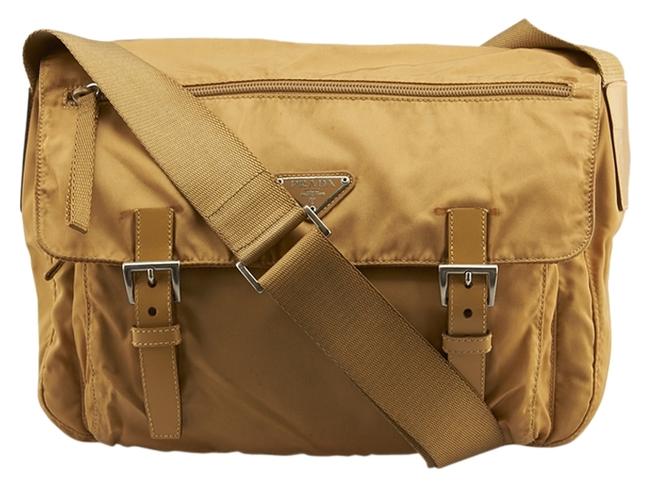 Prada 75078 Tan Nylon Cross Body Bag