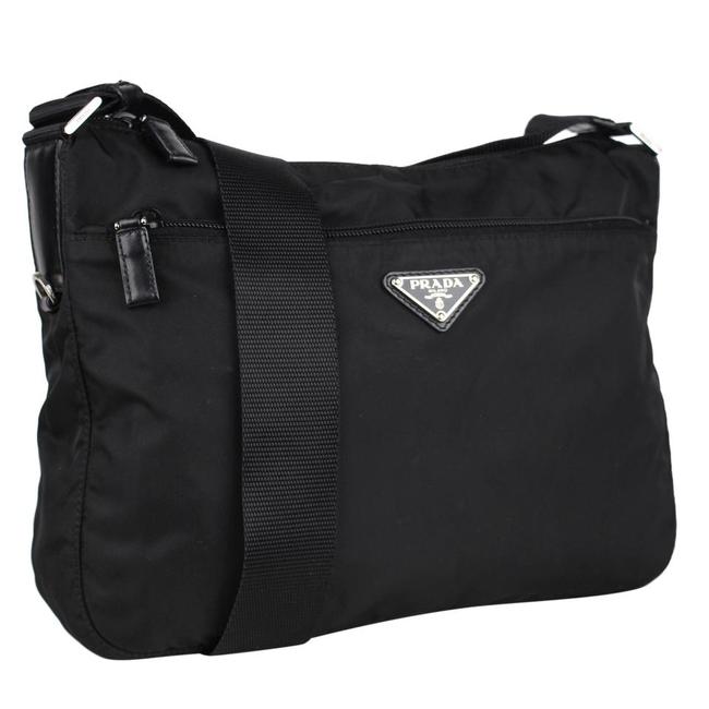 Prada 8435 Black Nylon Cross Body Bag