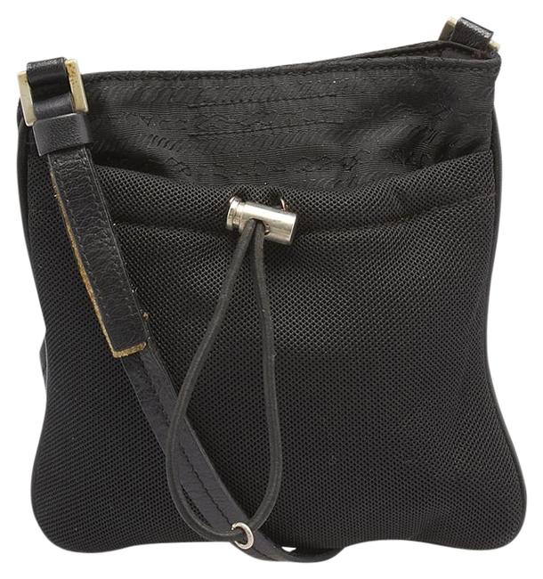 Prada 88435 Black Nylon Cross Body Bag