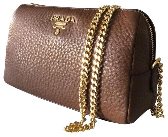 Prada Almond Leather Cross Body Bag