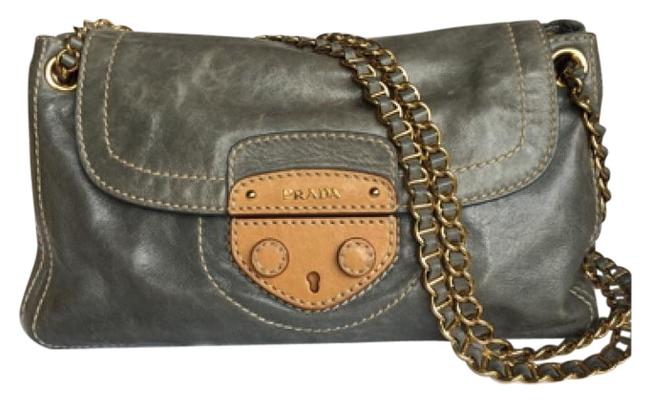 Prada Avio Handbag Blue Leather Cross Body Bag