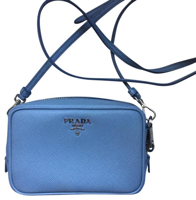 Prada Camera Baby Blue Saffiano Leather Cross Body Bag