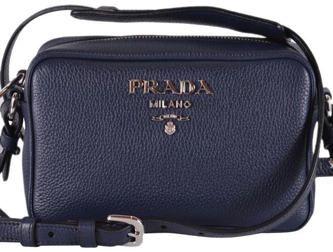 Prada Bandoliera Baltico Blue Leather Cross Body Bag
