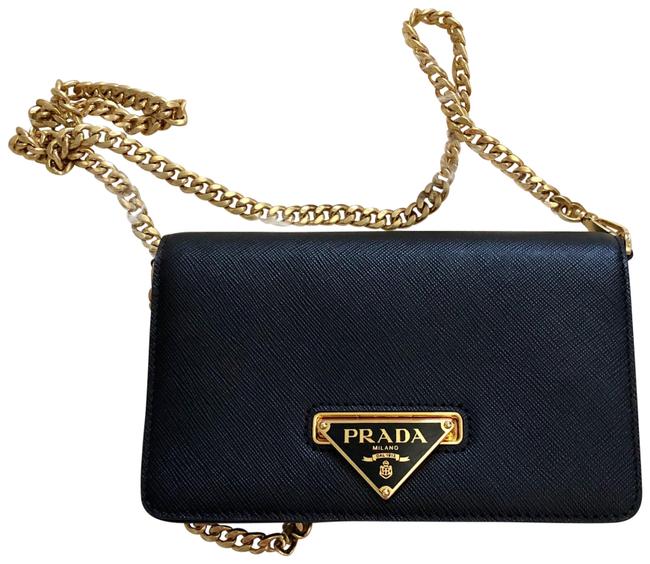 Prada Bandoliera Black Saffiano Leather Cross Body Bag