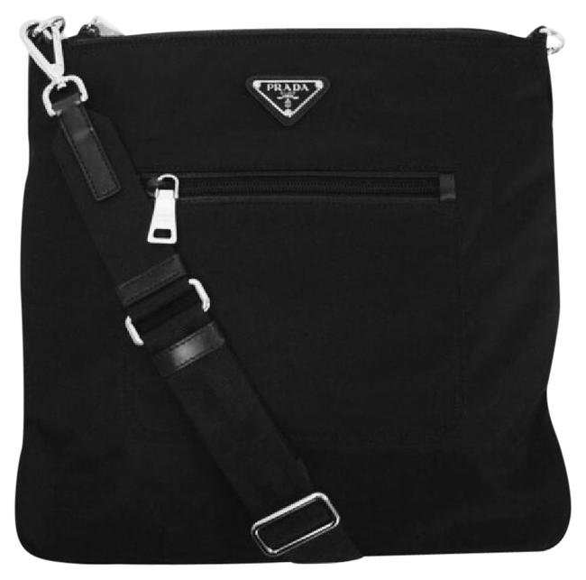Prada Bandoliera Black Tesutto Cross Body Bag