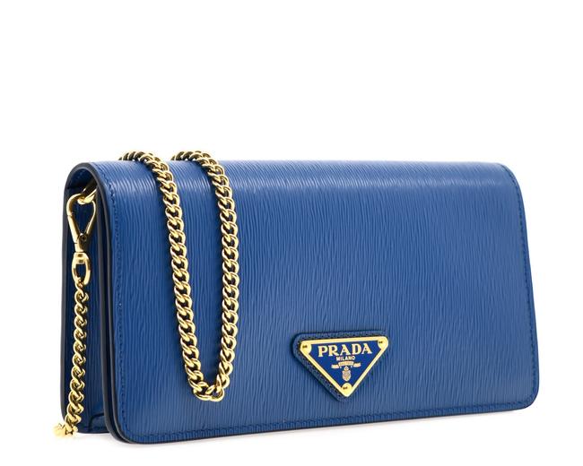 Prada Bandoliera Blue Leather Cross Body Bag