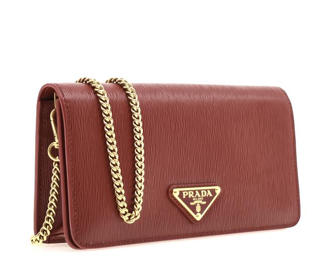Prada Bandoliera Burgundy Leather Cross Body Bag