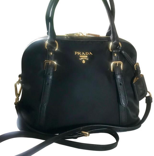 Prada Bauletto Tessuto + Saffiano Nylon Cross Body Bag