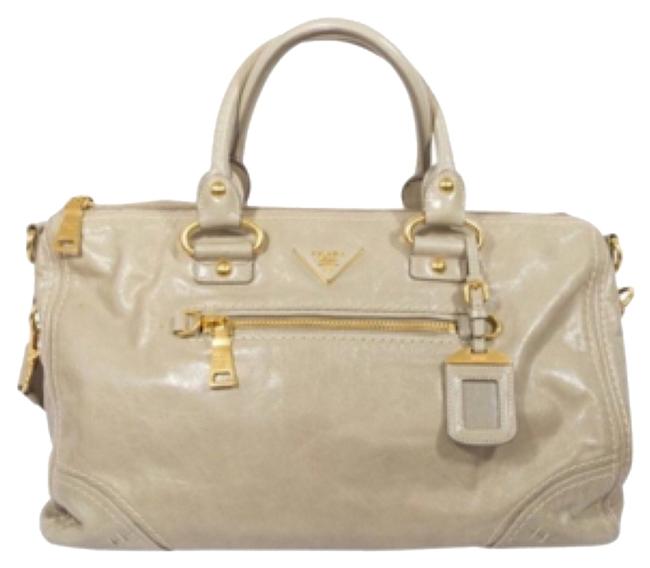 Prada Beige Leather Cross Body Bag
