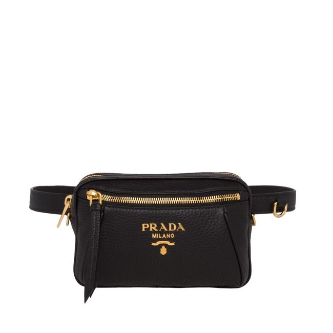 Prada Belt Black Leather Cross Body Bag