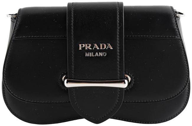 Prada Belt Convertible Sidonie Black Leather Cross Body Bag