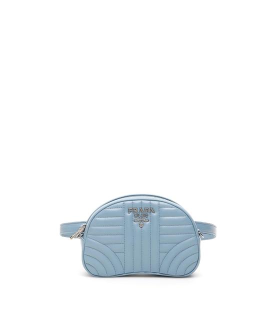 Prada Belt Cr New Diagramme Blue Leather Cross Body Bag