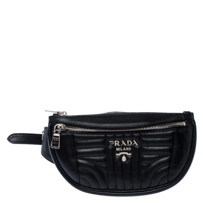 Prada Belt Diagramme Black Leather Cross Body Bag