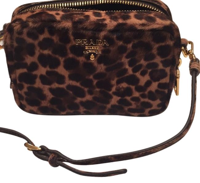 Prada Black and Brown Pony Hair Cross Body Bag