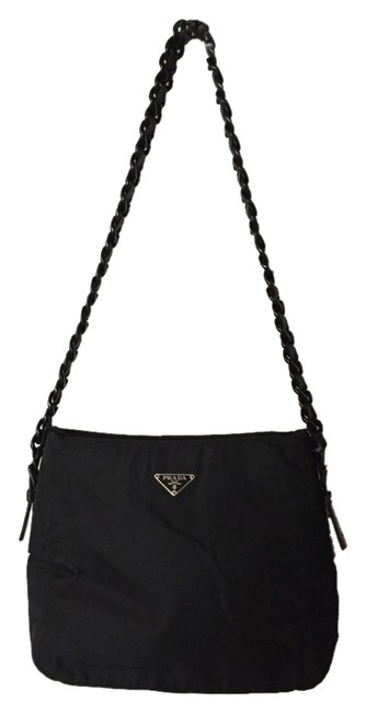Prada Black FabricLeather Cross Body Bag