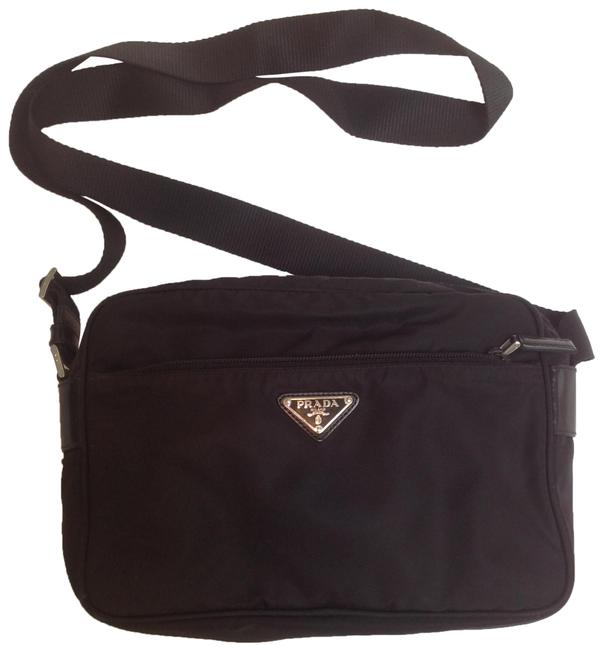 Prada Black Nylon and Leather Cross Body Bag