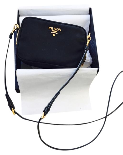 Prada Black NylonLeather Cross Body Bag