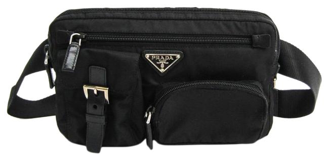 Prada Bm0008 Unisex Fanny Nero Nylon  Leather Cross Body Bag