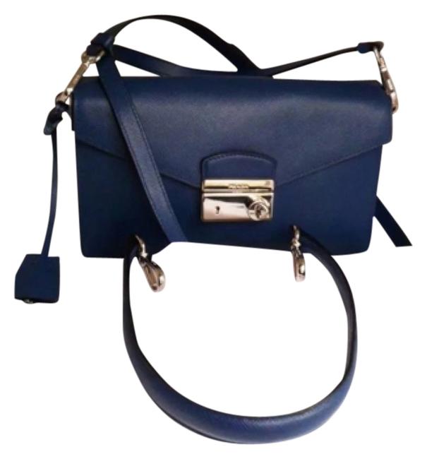 Prada Bn0924 Blue Leather Cross Body Bag