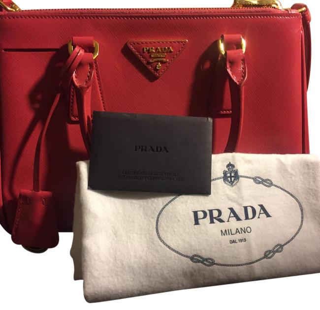 Prada Bn2316 Fuoco Saffiano Lux Cross Body Bag