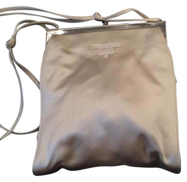 Prada Borsa In Tessuto Panna Rosa Marchio Cross Body Bag
