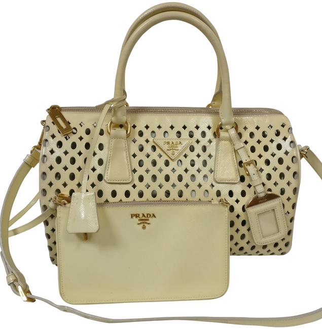 Prada Boston Saffiano Satchel Yellow Leather Cross Body Bag