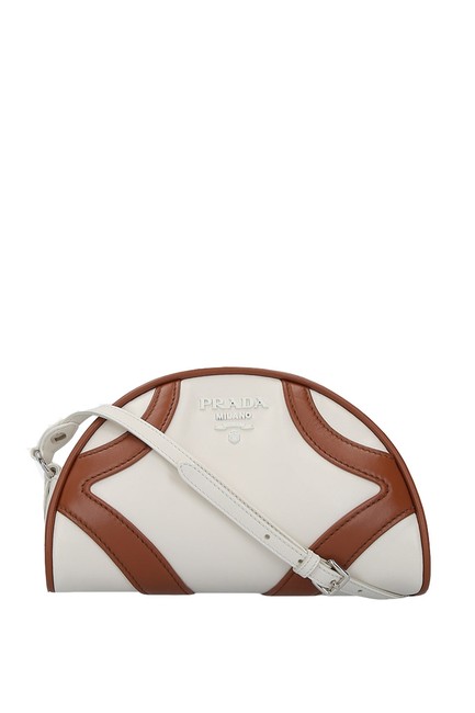Prada Bowling White Leather Cross Body Bag