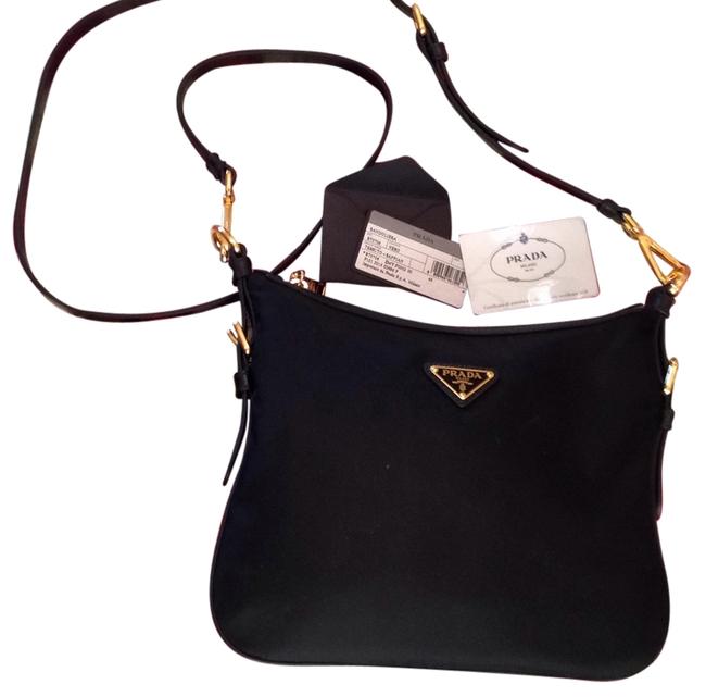 Prada Bt0706 Fabric with Learher Trim Cross Body Bag