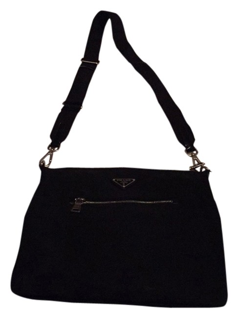 Prada Bt0715 Black Nylon Cross Body Bag