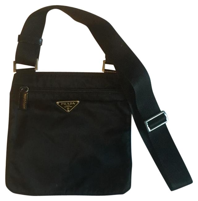 Prada Bt7372 Black Nylon Cross Body Bag