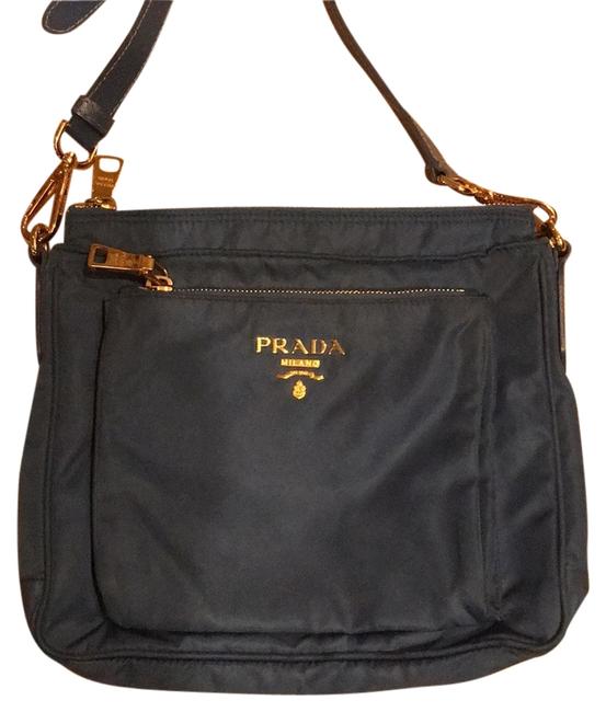 Prada Messenger Buckle Cobalt Blue Teal Nylon Cross Body Bag